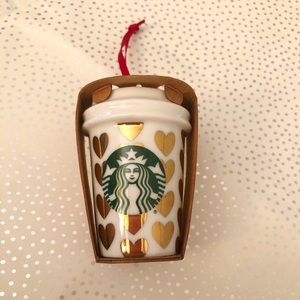 Starbucks 2015 Ornament - Gold Hearts